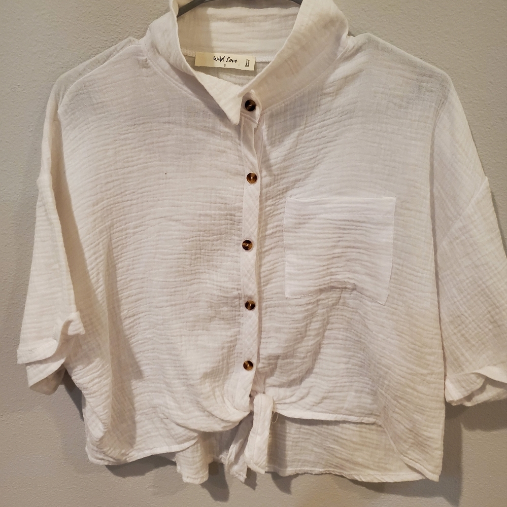 Madewell White Button-Up Shirt